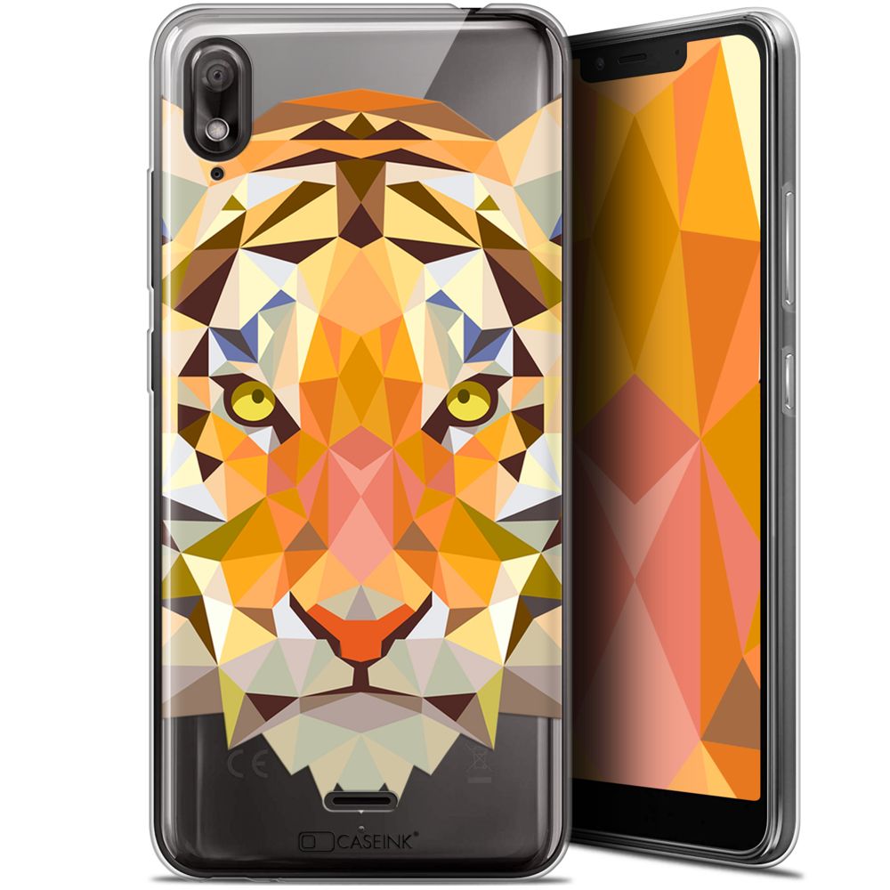 Caseink - Coque Pour Wiko View 2 GO (5.93 ) [Gel HD Polygon Series Animal - Souple - Ultra Fin - Imprimé en France] Tigre - Coque, étui smartphone