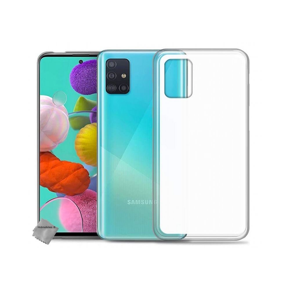 Htdmobiles - Housse etui coque pochette silicone gel fine pour Samsung Galaxy A51 + film ecran - BLANC TRANSPARENT - Autres accessoires smartphone
