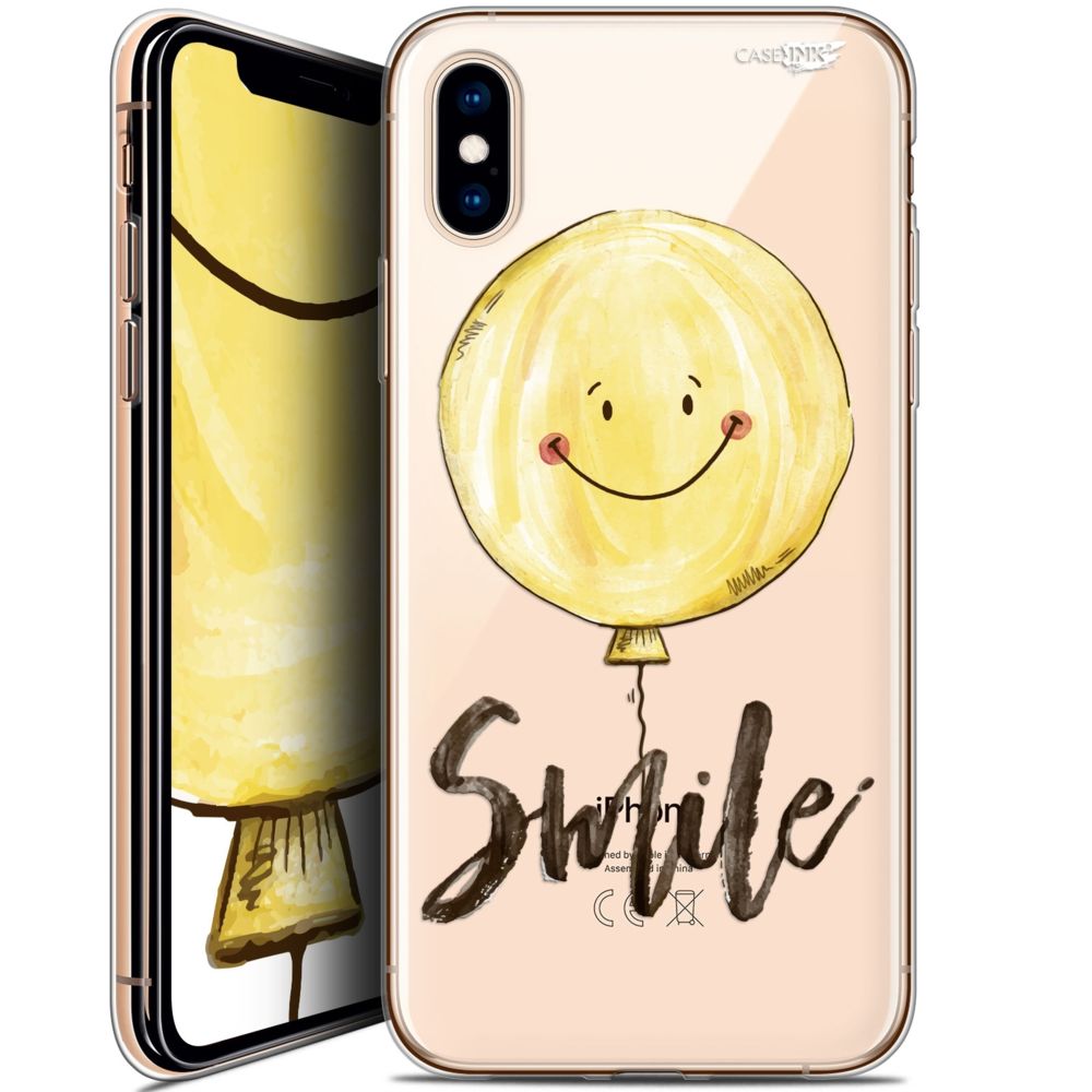 Caseink - Coque arrière Apple iPhone Xs / X (5.8 ) Crystal Gel HD [ Nouvelle Collection - Souple - Antichoc - Imprimé en France] Smile Baloon - Coque, étui smartphone