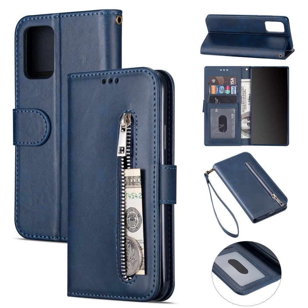 marque generique - Etui en PU poche zippée bleu pour votre Samsung Galaxy S20/S11e - Coque, étui smartphone