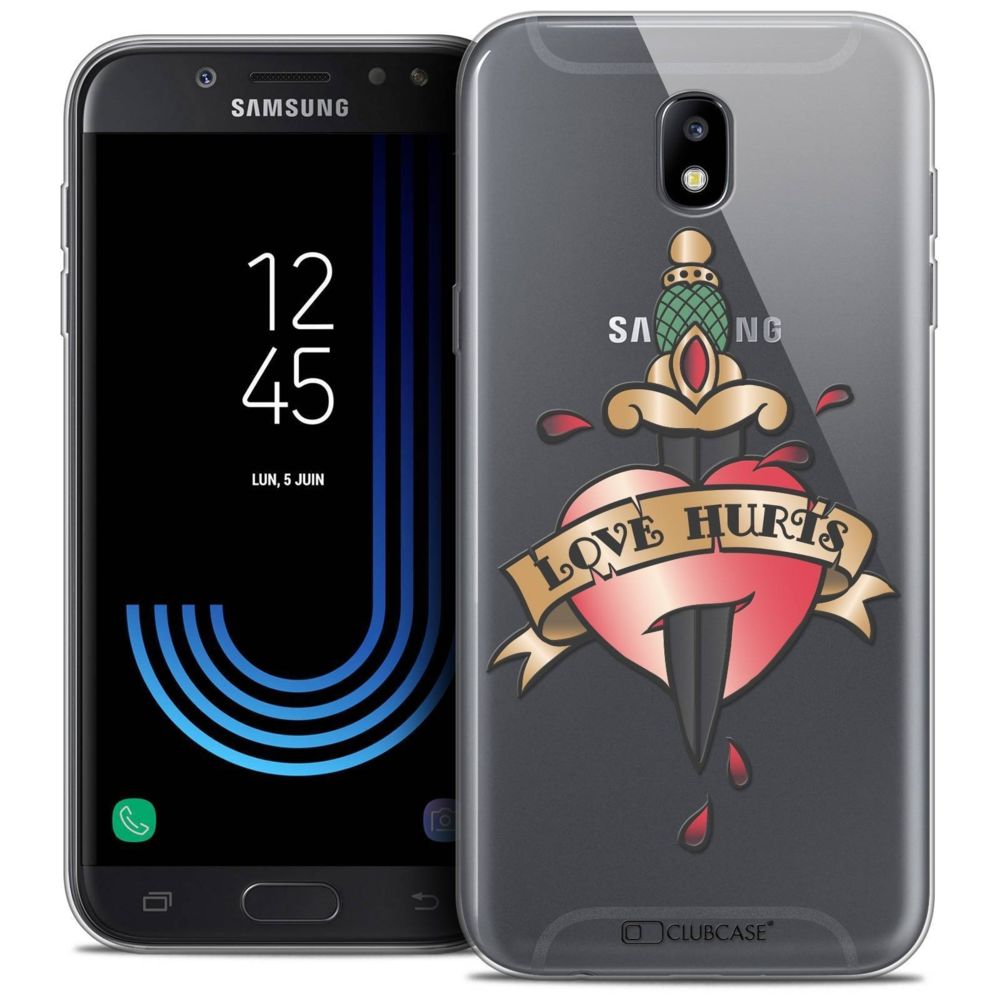 Caseink - Coque Housse Etui Samsung Galaxy J5 2017 J530 (5.2 ) [Crystal Gel HD Collection Tatoo Lover Design Love Hurts - Souple - Ultra Fin - Imprimé en France] - Coque, étui smartphone