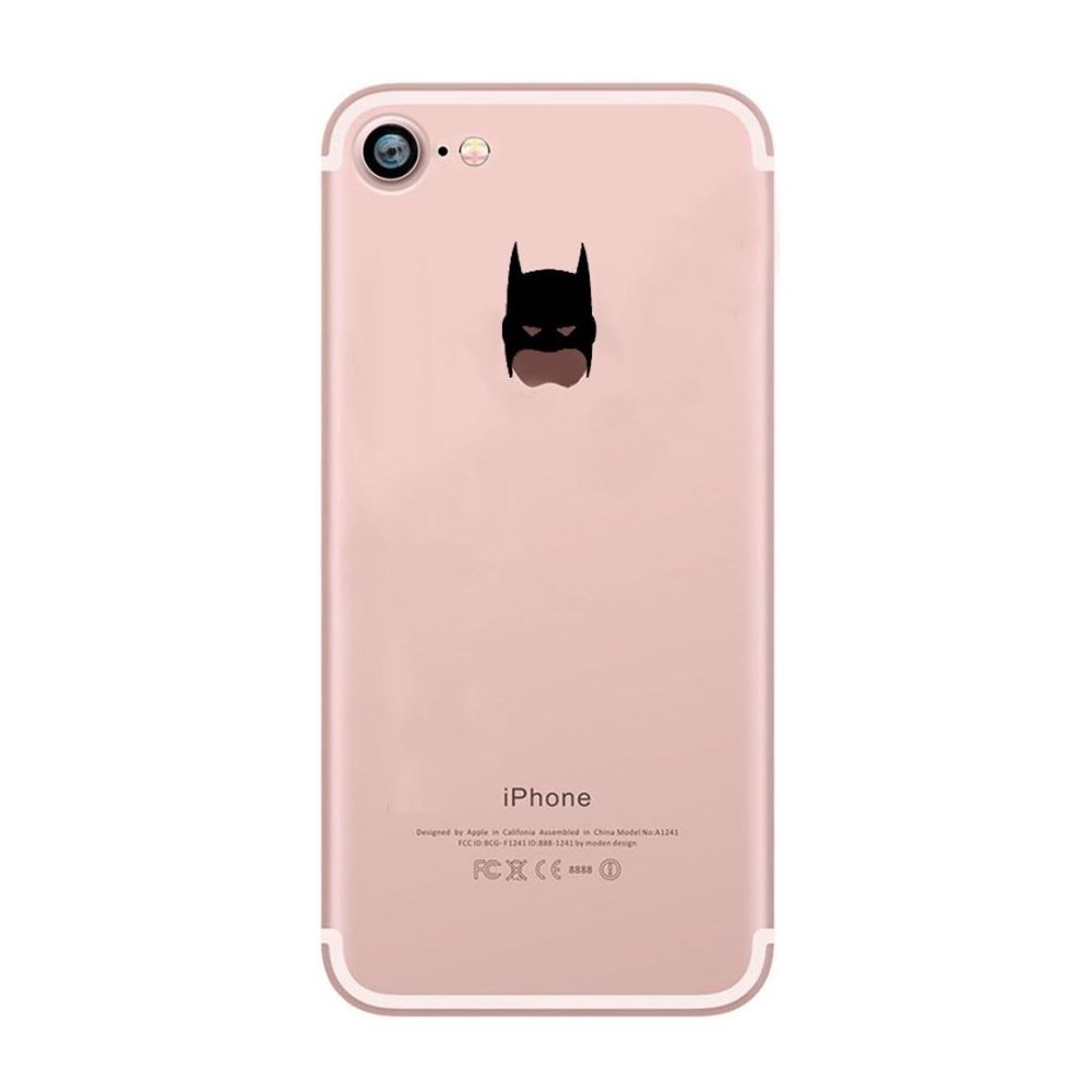 Shot - Coque Silicone IPHONE 8 Batman Fun APPLE Bruce Wayne Tête Pomme Transparente Protection Gel Souple - Coque, étui smartphone