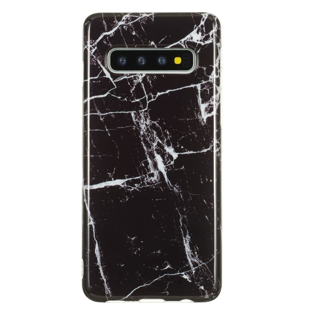 Wewoo - Coque Fashion Etui de protection en TPU pour Galaxy S10 Plus Marbre noir - Coque, étui smartphone