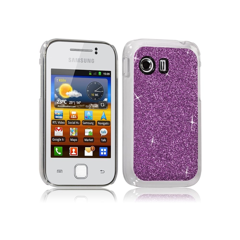 Karylax - Housse Etui Coque Rigide pour Samsung Galaxy Y Style Paillette Couleur Violet - Autres accessoires smartphone