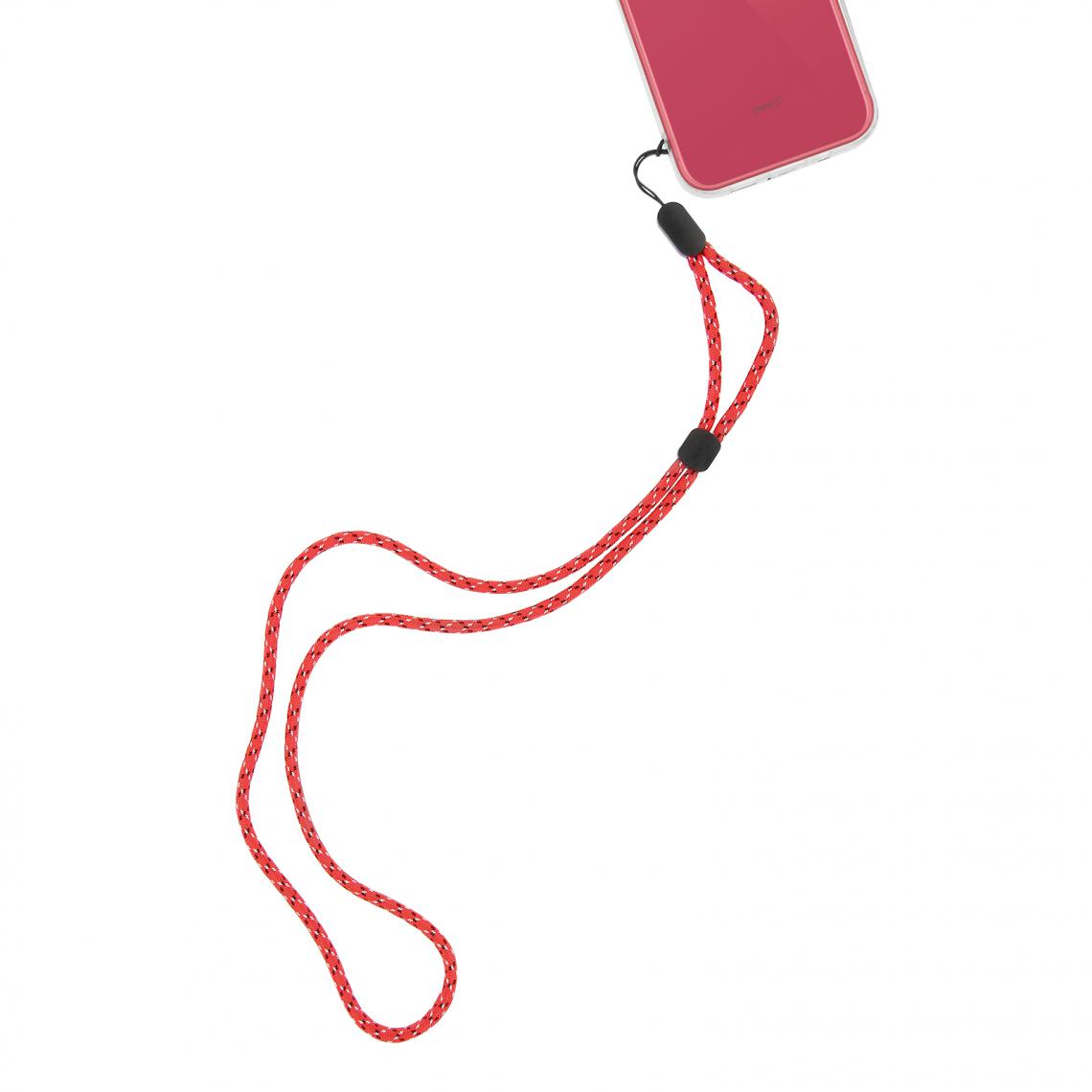 Avizar - Collier Téléphone Tour de Cou Nylon Tressé Solide 42cm Rouge - Autres accessoires smartphone