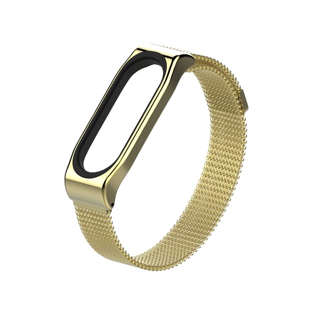 Wewoo - Bracelet en métal Mijobs Milan SE pour Xiaomi Mi Band 3 Bracelet en acier inoxydable Bracelet magnétique Bracelet Bracelets Remplacer les accessoires, hôte non inclus (Or) - Bracelet connecté