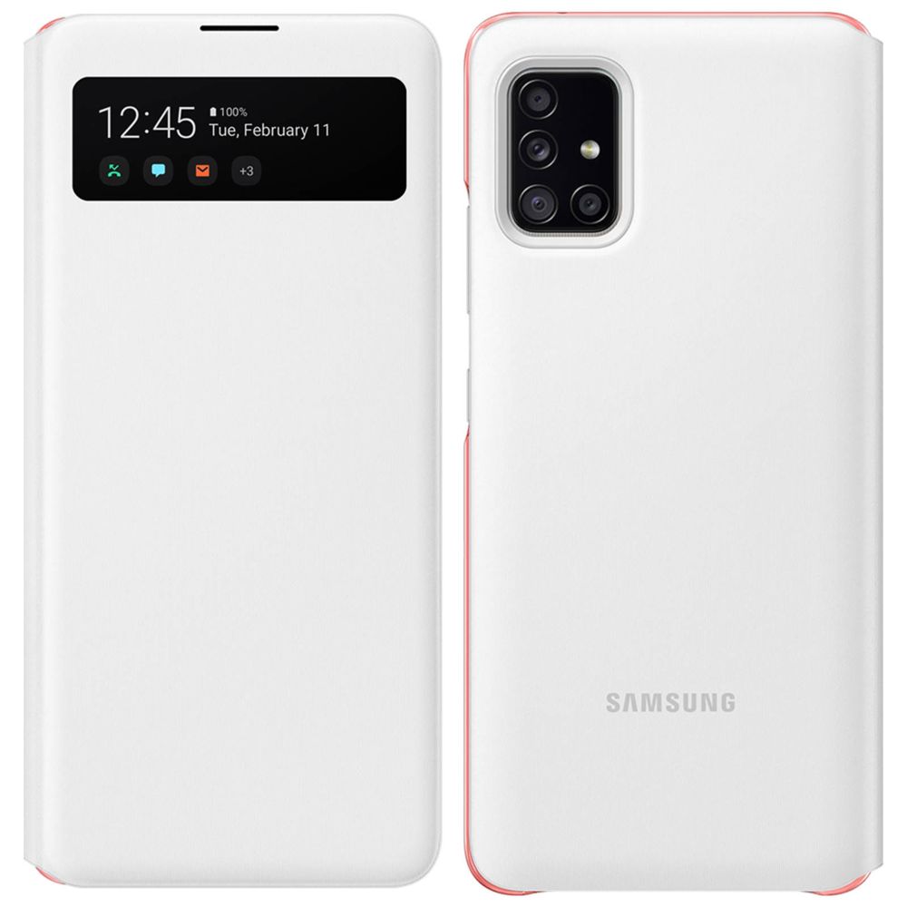 Samsung - Étui Galaxy A51 5G Fenêtre Intelligente Porte-carte Original Samsung Blanc - Coque, étui smartphone