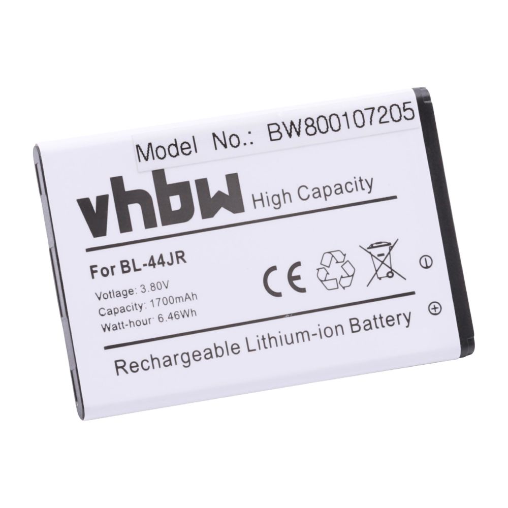 Vhbw - Batterie Li-Ion 1700mAh (3.7V) vhbw pour téléphone portable smartphone LG Optimus L40 D160, SU540, SU880 comme BL-44JR. - Batterie téléphone