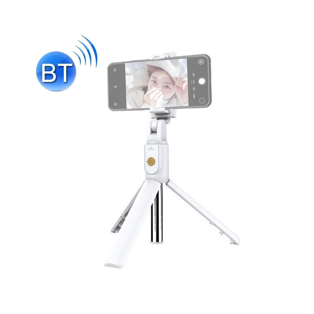Wewoo - Monopode K07 Bluetooth 4.0 téléphone portable réglable Selfie Stick Trépied Pole Retardateur Blanc - Autres accessoires smartphone