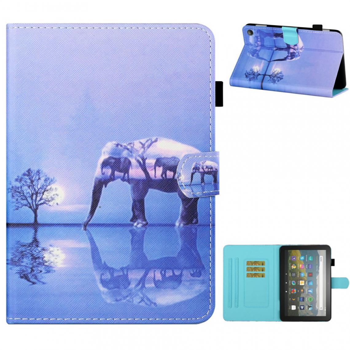 Other - Etui en PU impression de motifs avec support et porte-cartes l'éléphant pour votre Amazon Fire HD 8 (2020) - Coque, étui smartphone