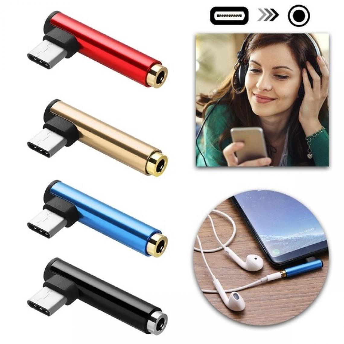 Shot - Mini Adaptateur Type C/Jack pour "ONEPLUS Nord" Smartphone Audio USB-C Ecouteurs Chargeur Casque (NOIR) - Autres accessoires smartphone
