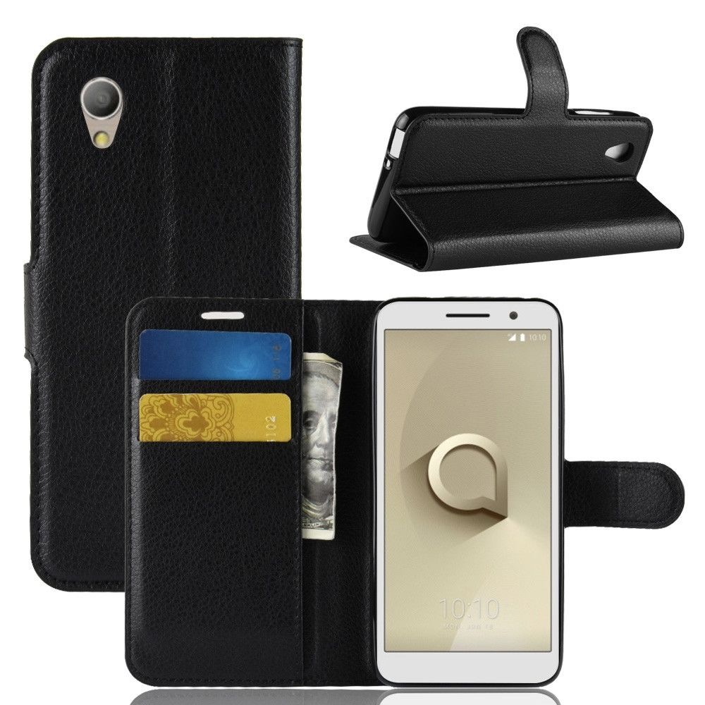 Wewoo - Coque Étui en cuir à rabat Litchi pour Vodafone Smart E9 / VFD 520 avec porte-monnaie et porte-carte ainsi que des fentes cartes noir - Coque, étui smartphone