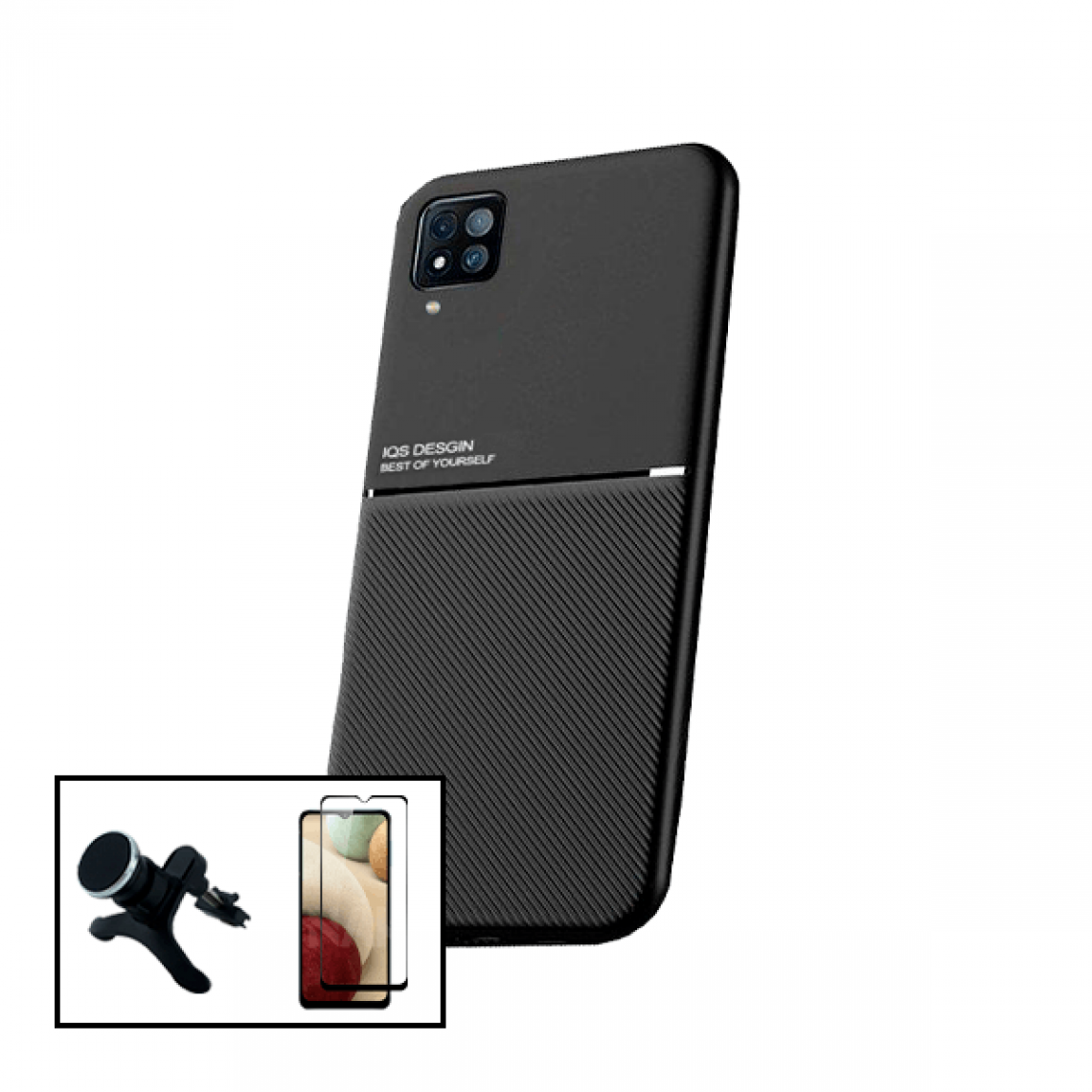 Phonecare - Kit Coque Magnétique Lux + Film de Verre Trempé 5D à Couverture Complète Full Coque + Support Magnétique de Voiture Renforcé pour Samsung Galaxy A22 - Coque, étui smartphone
