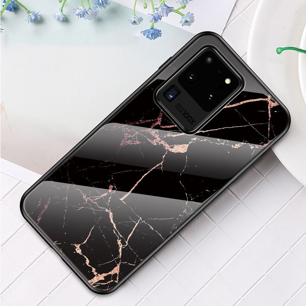 Generic - Coque en TPU hybride motif marbre noir/or pour votre Samsung Galaxy S20 Ultra - Coque, étui smartphone