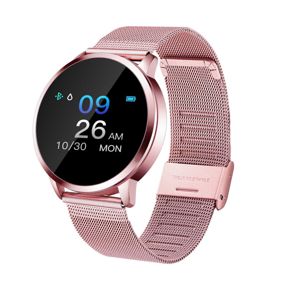 Chronotech Montres - Q8 Smart WatchColor Screen Smartwatch Women Fashion Fitness Tracker Heart Rate Monitor for Android IOS(Rose) - Montre connectée