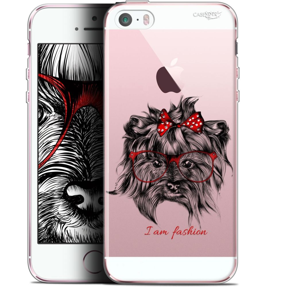 Caseink - Coque arrière Apple iPhone 5/5s/SE (4 ) Gel HD [ Nouvelle Collection - Souple - Antichoc - Imprimé en France] Fashion Dog - Coque, étui smartphone
