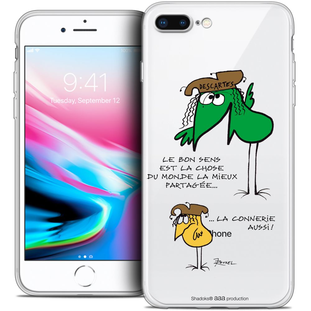 Caseink - Coque Housse Etui Apple iPhone 7 Plus (5.5 ) [Crystal Gel HD Collection Les Shadoks ? Design Le Partage - Souple - Ultra Fin - Imprimé en France] - Coque, étui smartphone