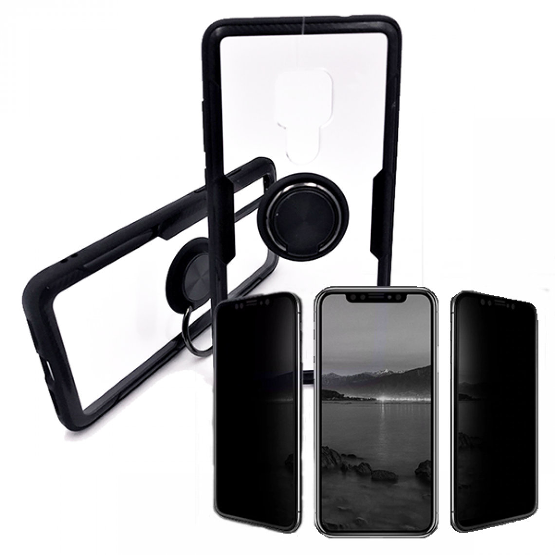 Phonecare - Kit de Verre Trempé 5D Anti-Spy / Intimité + Coque 3x1 Clear Armor - Huawei Mate 20 - Coque, étui smartphone
