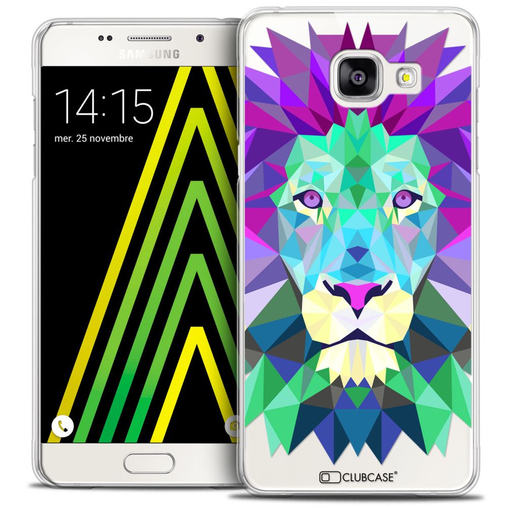 Caseink - Coque Housse Etui Galaxy A5 2016 (A510) [Crystal HD Polygon Series Animal - Rigide - Ultra Fin - Imprimé en France] - Lion - Coque, étui smartphone