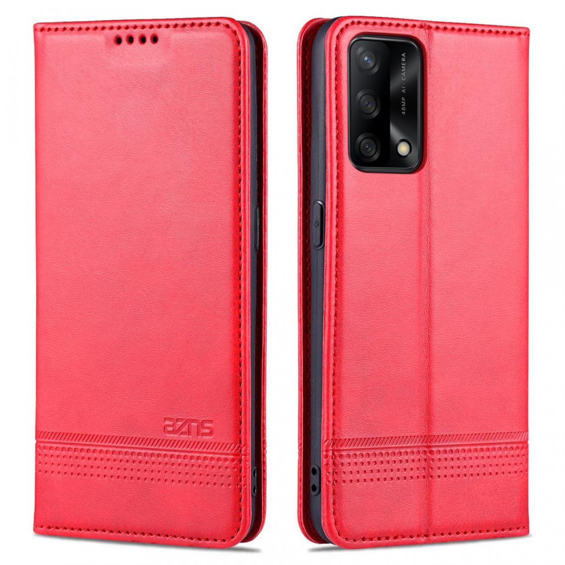 Other - Etui en PU Magnétique auto-absorbé avec support rouge pour votre Oppo A74 4G/F19 - Coque, étui smartphone