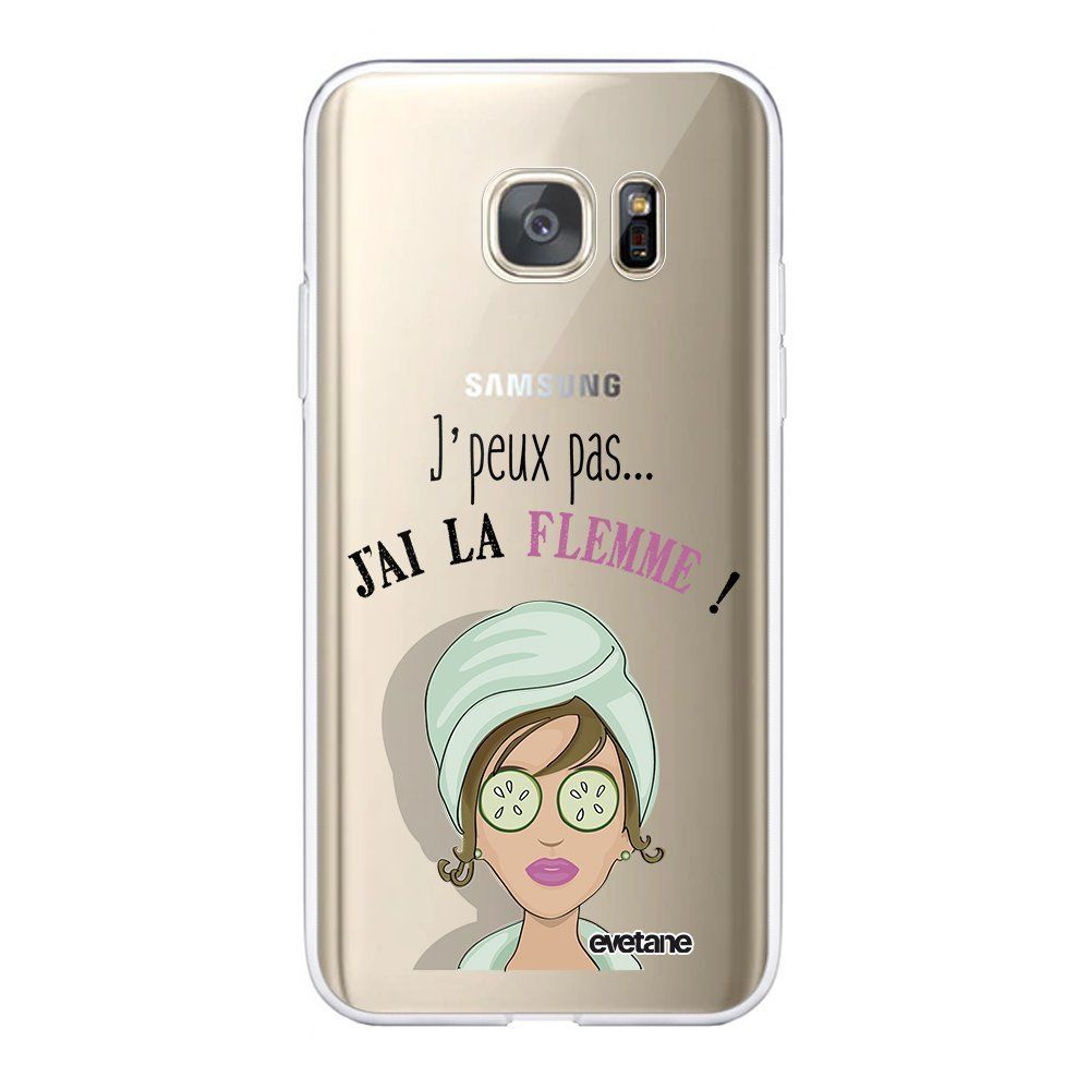 Evetane - Coque Samsung Galaxy S7 360 intégrale transparente J'ai La Flemme Ecriture Tendance Design Evetane. - Coque, étui smartphone