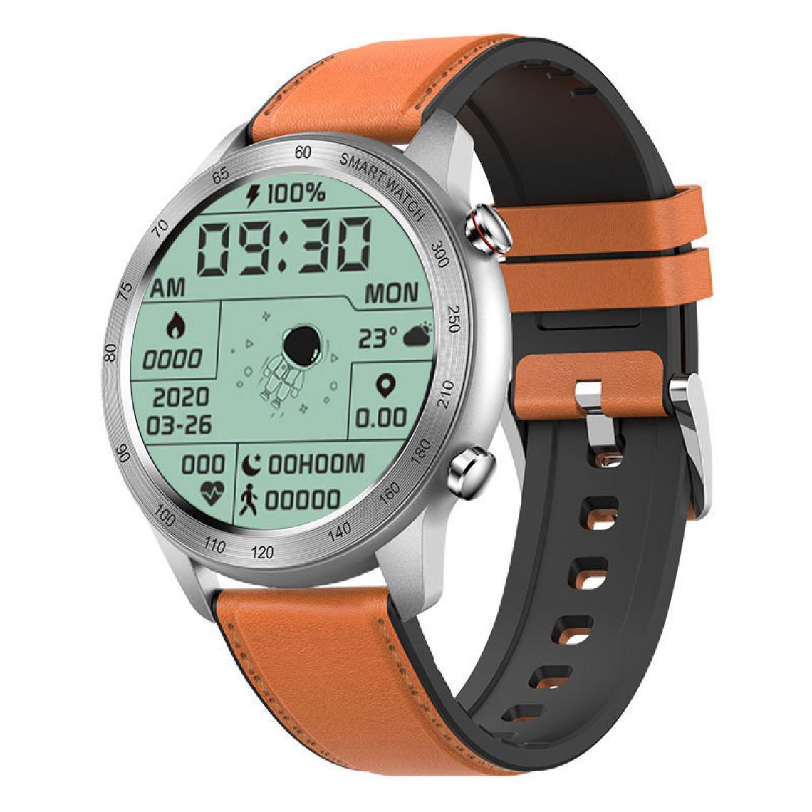 Chronotech Montres - Chronus Connected Watch, Smart Watch Men IP68 Waterproof Connected Bracelet Cardio Pedometer Smartwatch Sport Fitness Tracker(Brown) - Montre connectée