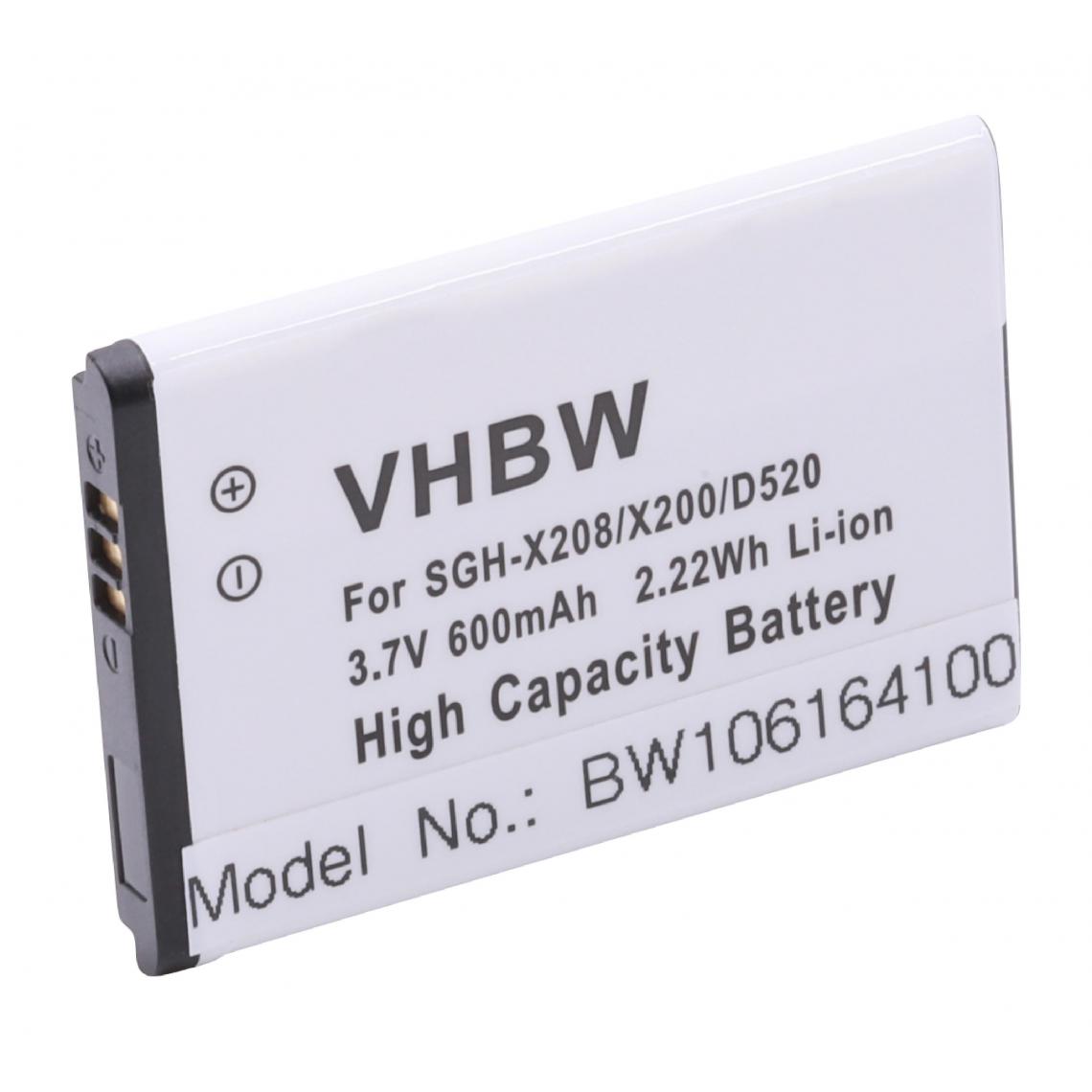 Vhbw - vhbw Batterie compatible avec Samsung SGH-X510, SGH-X520, SGH-X530, SGH-X550, SGH-X630, SGH-X680, SGH-X680v Smartphone (600mAh, 3.7V, Li-Ion) - Batterie téléphone