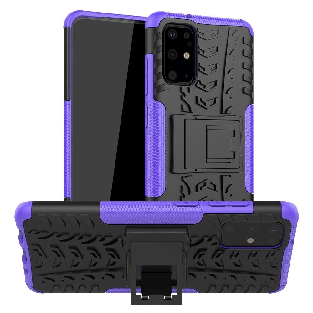 marque generique - Coque en TPU hybride antidérapant avec béquille violet pour votre Samsung Galaxy S20 Plus/S11 - Coque, étui smartphone