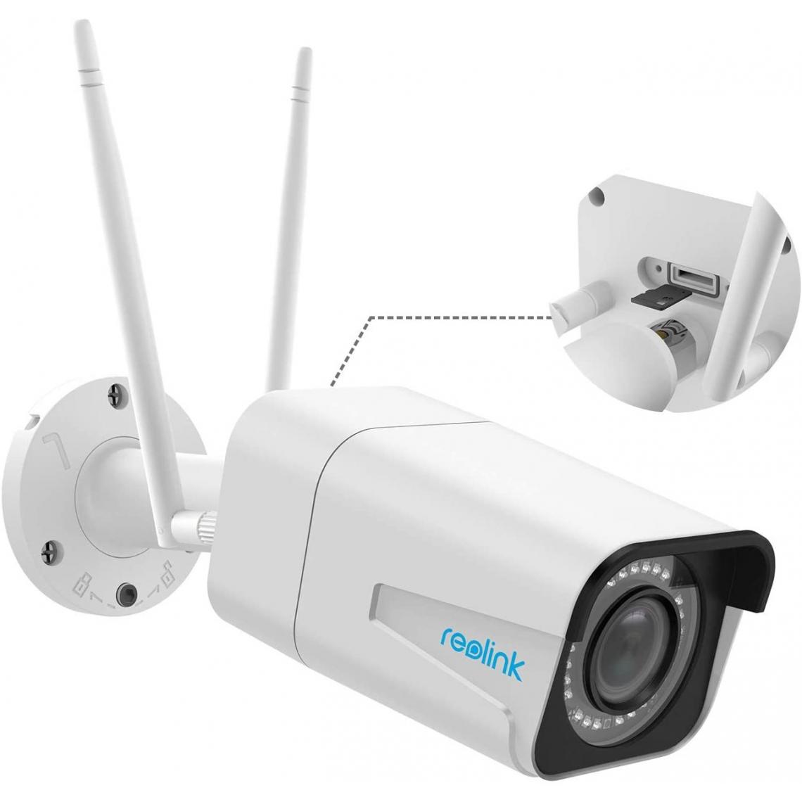 Reolink - 5MP Caméra Surveillance Extérieure WiFi - RLC-511WA - Caméra IP avec Zoom Optique 5X Détection de Personnes/Véhicule Vision Nocturne Couleur - Caméra de surveillance connectée