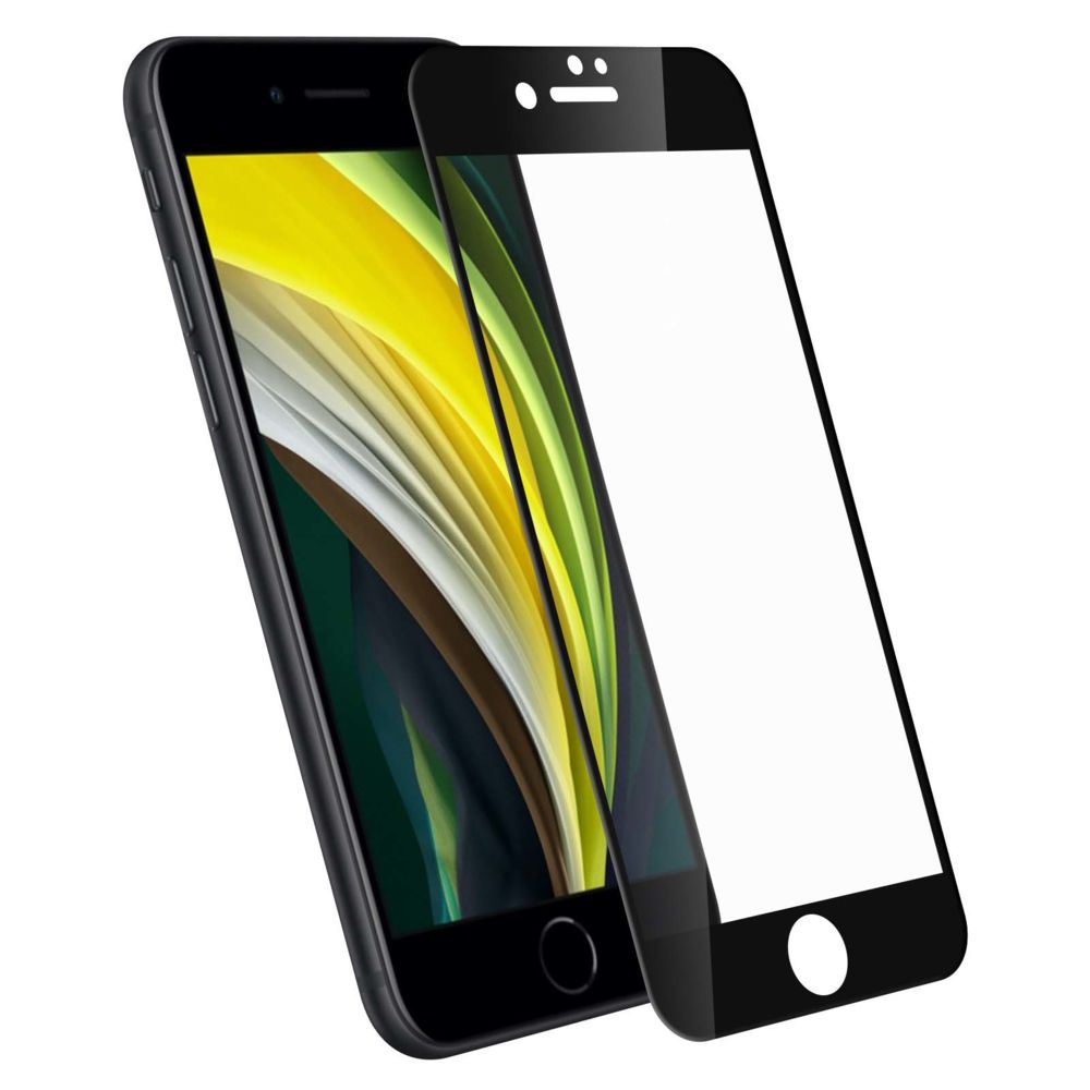Avizar - Film Ecran Verre Trempé Protection Intégrale iPhone SE 2020/7/8 - Bords Noir - Protection écran smartphone