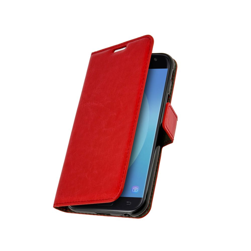 Avizar - Housse Galaxy J3 2017 Etui Folio Portefeuille rouge Fonction Support - Coque, étui smartphone