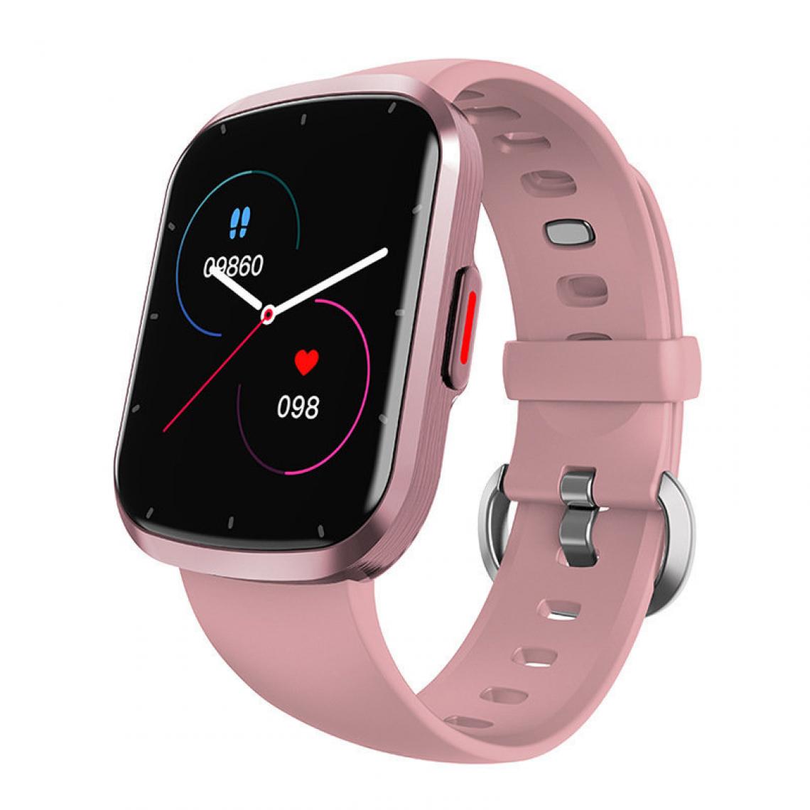 Chronotech Montres - Smart Watch Full Screen Smart Bracelet Heart Rate Blood Oxygen Monitoring Sports Watch(Rose) - Montre connectée