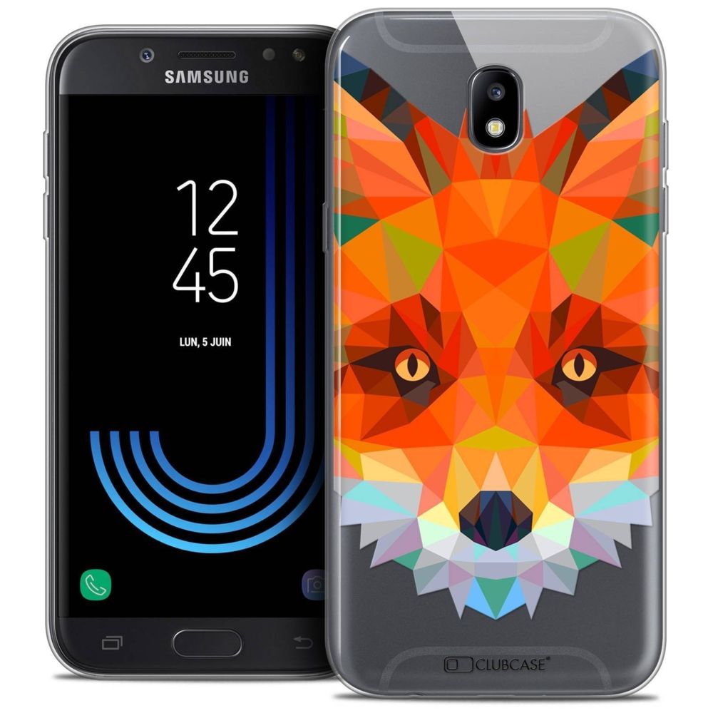 Caseink - Coque Housse Etui Samsung Galaxy J5 2017 J530 (5.2 ) [Crystal Gel HD Polygon Series Animal - Souple - Ultra Fin - Imprimé en France] Renard - Coque, étui smartphone