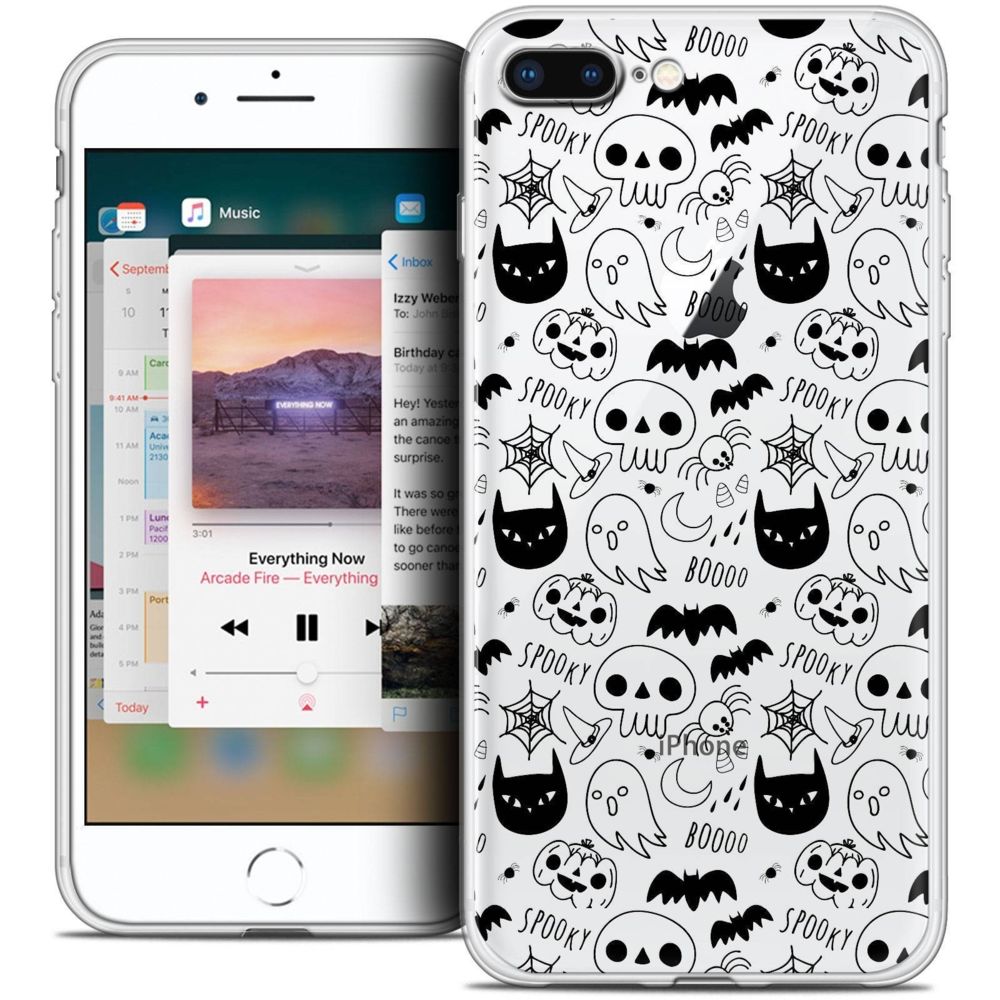 Caseink - Coque Housse Etui Apple iPhone 8 Plus (5.5 ) [Crystal Gel HD Collection Halloween Design Spooky - Souple - Ultra Fin - Imprimé en France] - Coque, étui smartphone