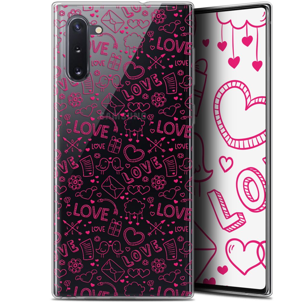Caseink - Coque Pour Samsung Galaxy Note 10 (6.3 ) [Gel HD Collection Love Saint Valentin Design Doodle - Souple - Ultra Fin - Imprimé en France] - Coque, étui smartphone