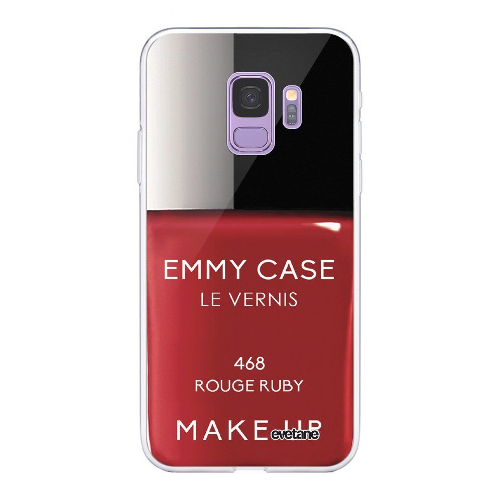Evetane - Coque Samsung Galaxy S9 360 intégrale transparente Vernis Rouge Ecriture Tendance Design Evetane. - Coque, étui smartphone