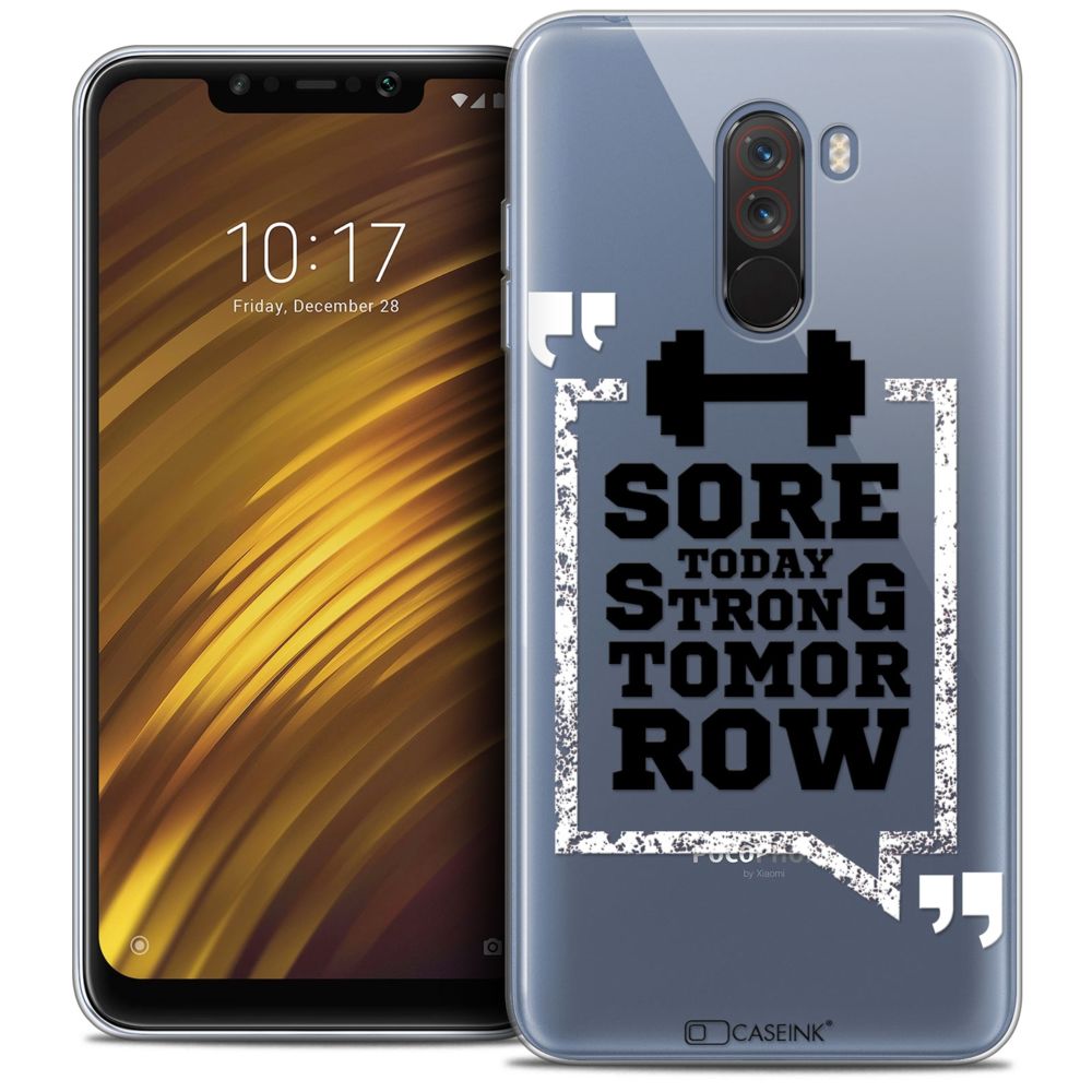Caseink - Coque Housse Etui Xiaomi Pocophone F1 (6.18 ) [Crystal Gel HD Collection Quote Design Strong Tomorrow - Souple - Ultra Fin - Imprimé en France] - Coque, étui smartphone