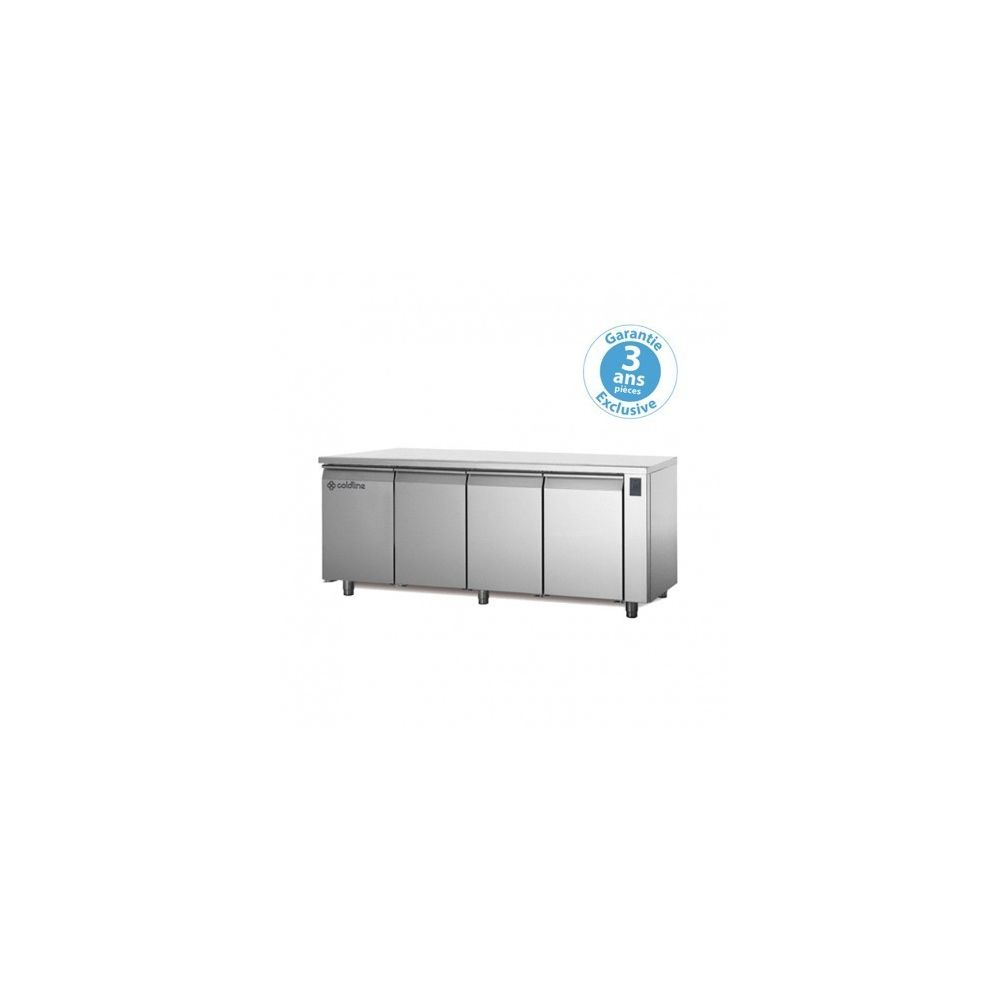 Materiel Chr Pro - Table Réfrigérée Positive Master avec Plan de Travail Standard Sans Groupe - 4 Portes 480 L - Coldline - 4 PortesPleine - Réfrigérateur américain