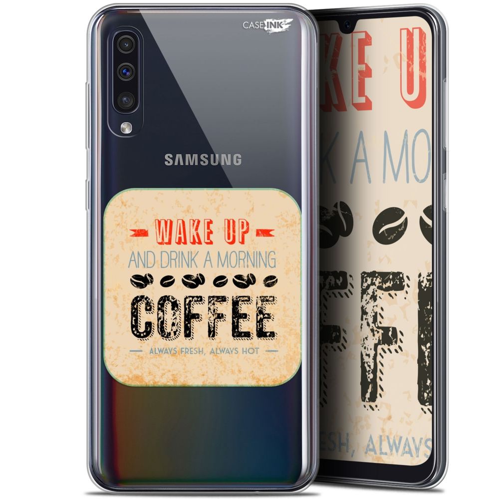 Caseink - Coque arrière Samsung Galaxy A50 (6.4 ) Gel HD [ Nouvelle Collection - Souple - Antichoc - Imprimé en France] Wake Up With Coffee - Coque, étui smartphone