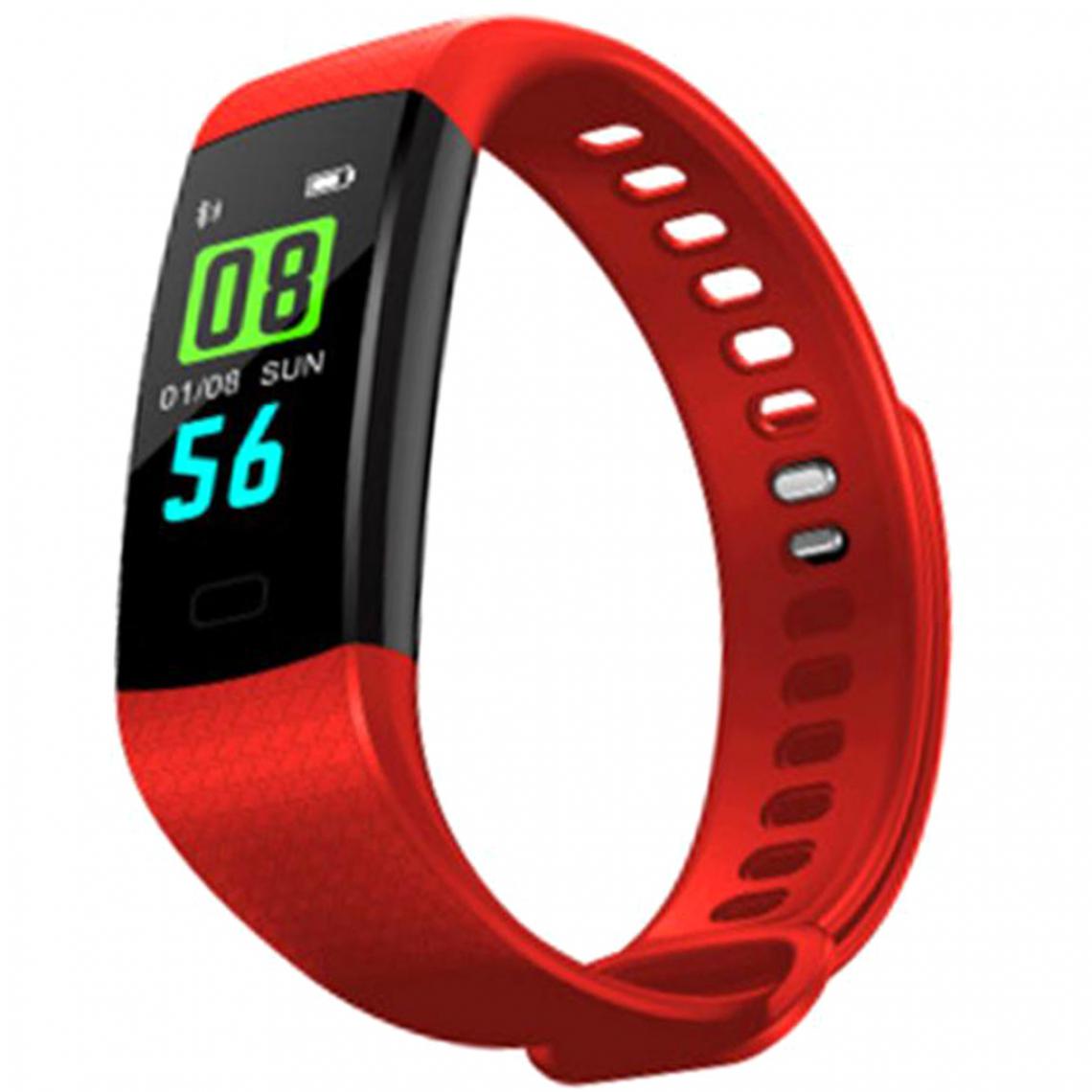 marque generique - Étapes du rythme cardiaque du bracelet de suivi de remise en forme de montre intelligente de bande de Bluetooth pourpre - Montre connectée