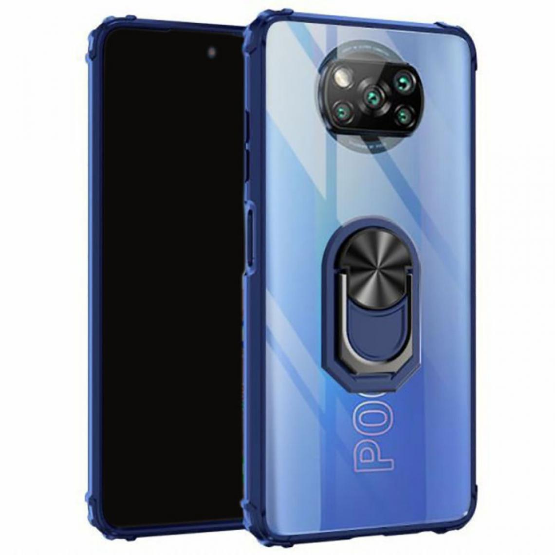 Other - Coque en TPU hybride avec support de bague bleu pour votre Xiaomi Poco X3/Poco X3 Pro/Poco X3 NFC - Coque, étui smartphone