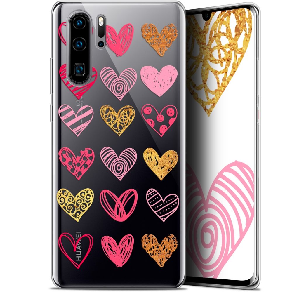 Caseink - Coque Pour Huawei P30 Pro (6.47 ) [Gel HD Collection Sweetie Design Doodling Hearts - Souple - Ultra Fin - Imprimé en France] - Coque, étui smartphone
