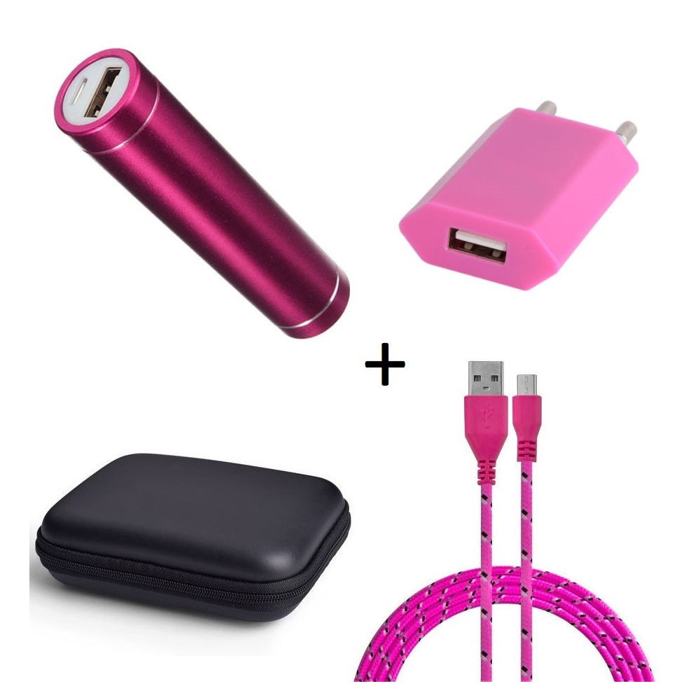 Shot - Pack pour LG G3 (Cable Chargeur Micro USB Tresse 3m + Pochette + Batterie + Prise Secteur) Android - Chargeur secteur téléphone