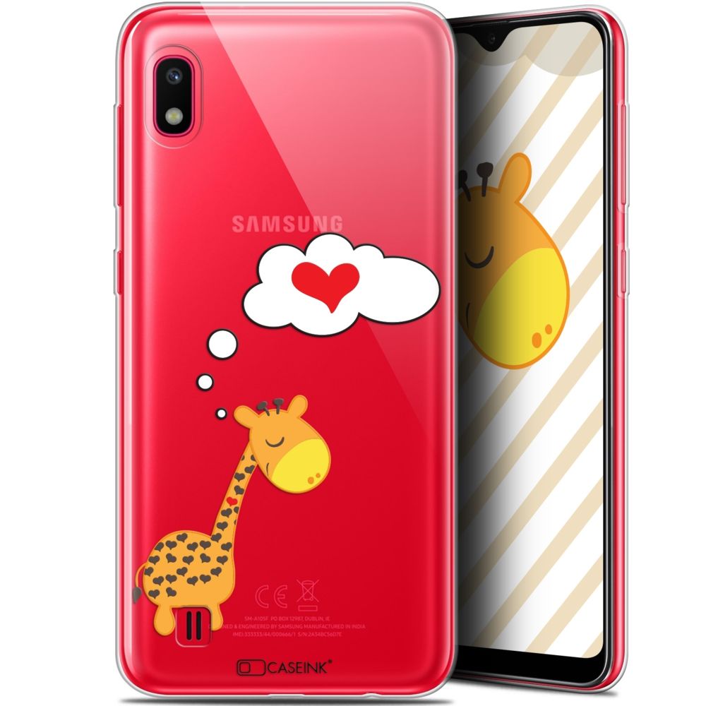 Caseink - Coque Pour Samsung Galaxy A10 (6.2 ) [Gel HD Collection Love Saint Valentin Design Girafe Amoureuse - Souple - Ultra Fin - Imprimé en France] - Coque, étui smartphone