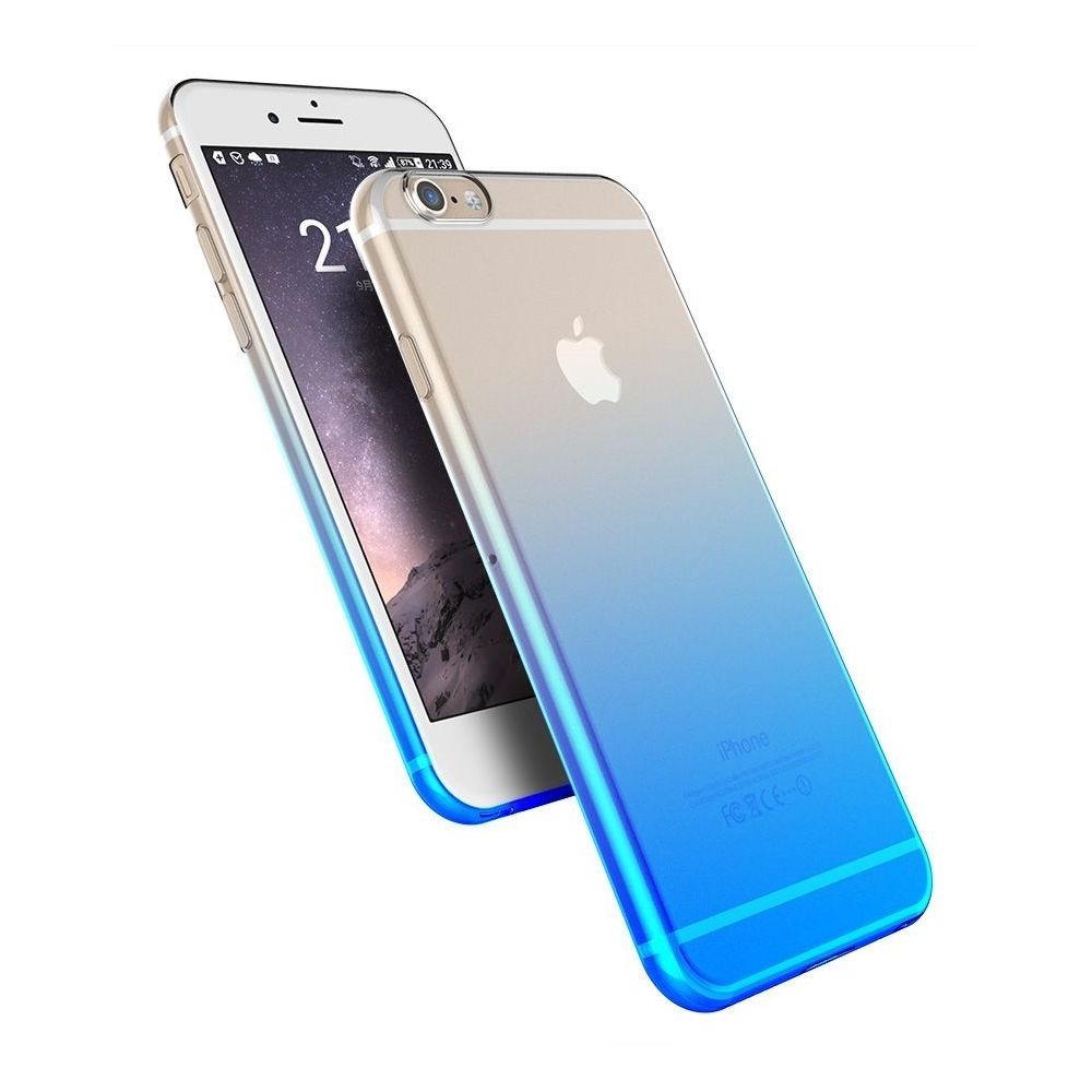 Shot - Coque Silicone Degrade IPHONE 6/6S Bi-color Souple Gel Protection APPLE (BLEU) - Coque, étui smartphone