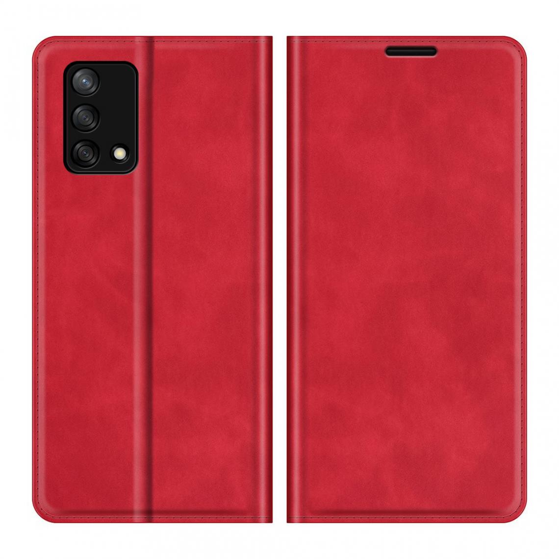 Other - Etui en PU Skin-Touch Auto-absorbé avec support rouge pour votre Oppo F19/A74 4G - Coque, étui smartphone