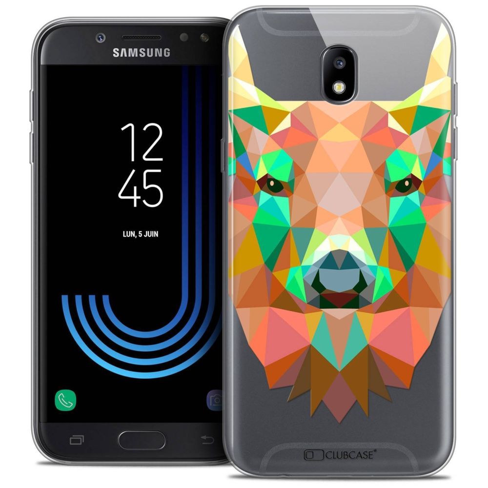 Caseink - Coque Housse Etui Samsung Galaxy J7 2017 J730 (5.5 ) [Crystal Gel HD Polygon Series Animal - Souple - Ultra Fin - Imprimé en France] Cerf - Coque, étui smartphone