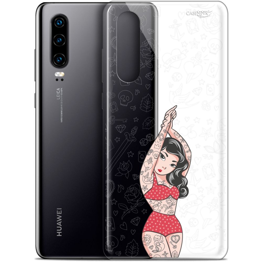 Caseink - Coque arrière Huawei P30 (6.1 ) Gel HD [ Nouvelle Collection - Souple - Antichoc - Imprimé en France] Tatoo Girl - Coque, étui smartphone