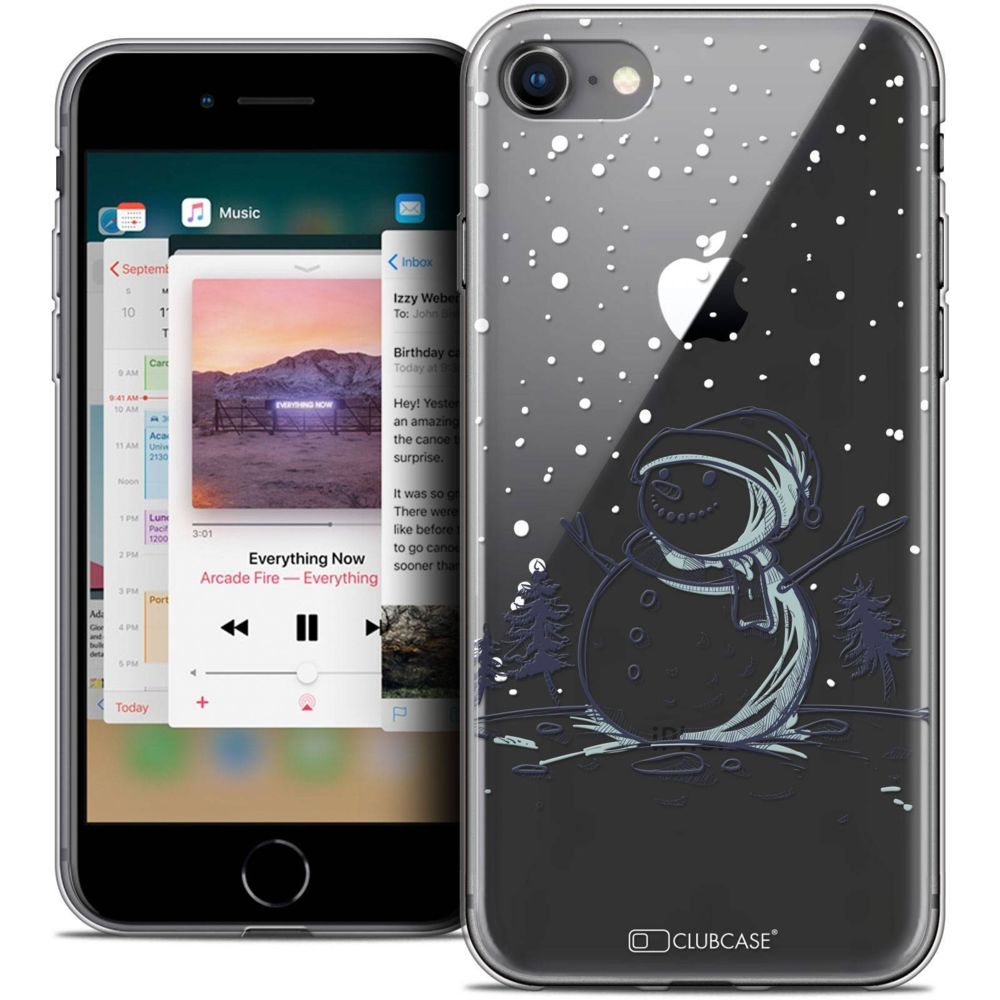 Caseink - Coque Housse Etui Apple iPhone 8 (4.7 ) [Crystal Gel HD Collection Noël 2017 Design Bonhomme de Neige - Souple - Ultra Fin - Imprimé en France] - Coque, étui smartphone