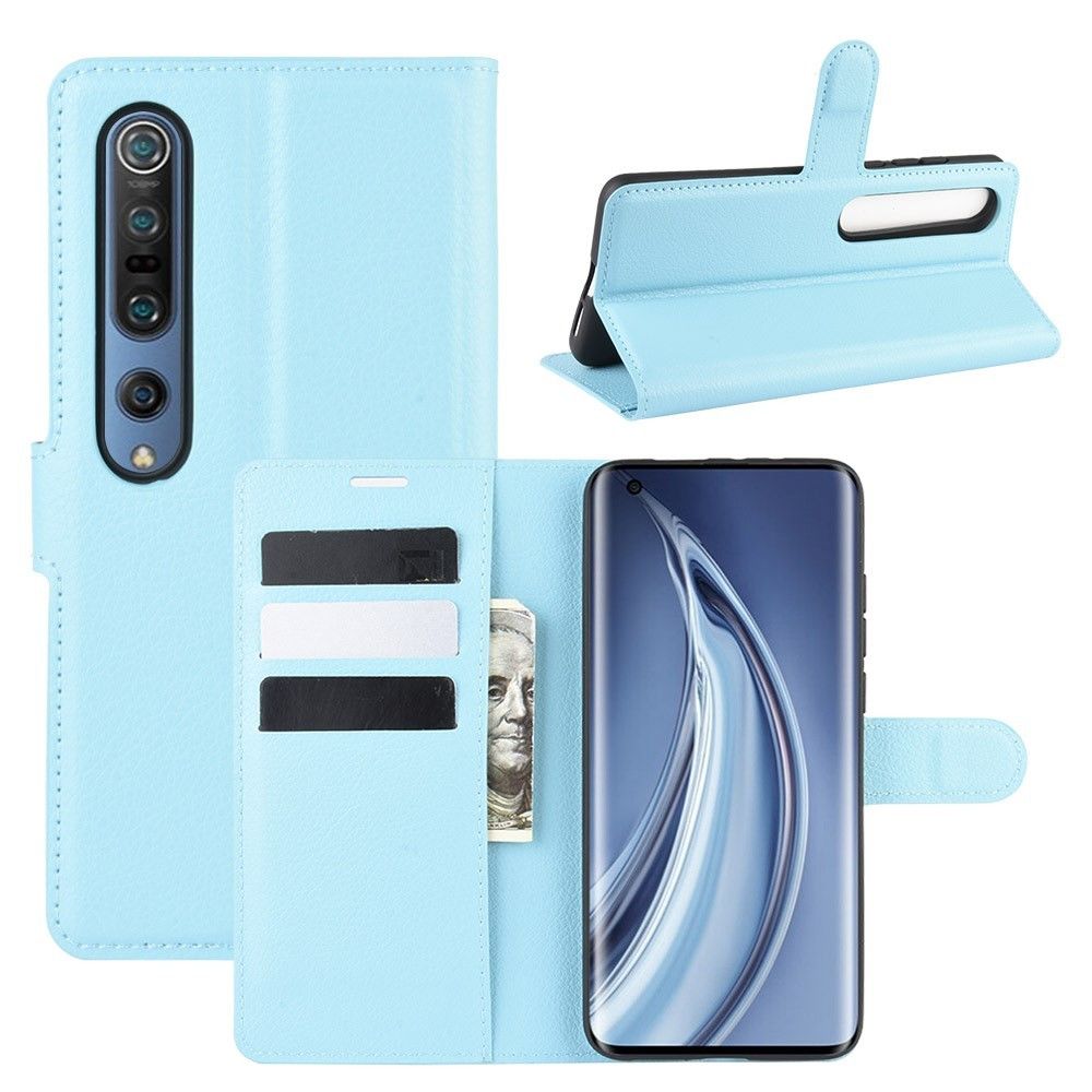 Generic - Etui en PU avec support bleu clair pour votre Xiaomi Mi 10/10 Pro - Coque, étui smartphone